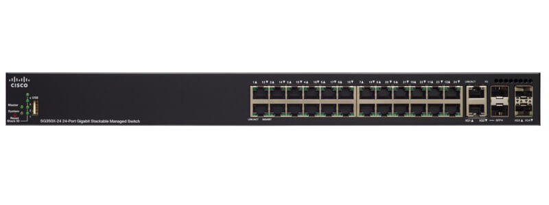 SG350X-24P-K9-EU | Switch Cisco SMB SG350X L3 Managed, 24x10/100/1000 PoE+, 2x10GE Combo, 2x10GE SFP+, 195W PoE Power Budget