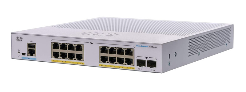 CBS350-16FP-2G-EU Switch Cisco CBS350 16 port 10/100/1000 PoE+ 240W, 2 port 1G SFP uplink