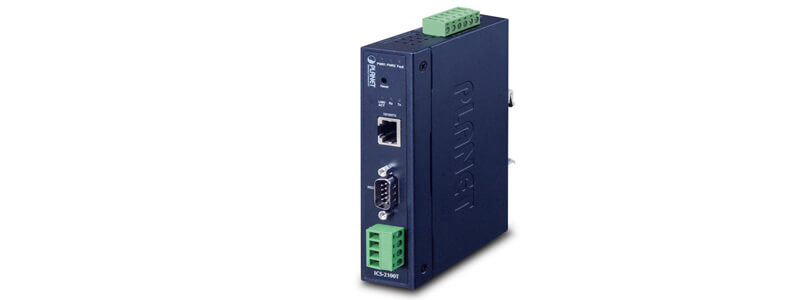 ICS-2100T Industrial 1-Port RS232/RS422/RS485 Serial Device Server (1 x 10/100TX, -40~75 degrees C)