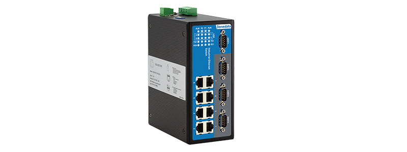 IES618-4F-4D(RS-232) | Switch Công Nghiệp 3onedata 8 Port, 4x100M Copper Port + 4x100M Fiber Port + 4xRS-232, Layer 2, Managed