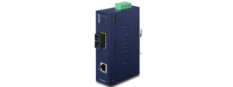 IFT-802TS15 10/100Base-TX to 100Base-FX Industrial Media Converter - 15km