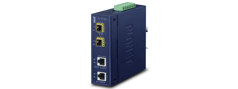 IGT-2205AT Industrial 2-port 10/100/1000T to 2-port 100/1000/2500X SFP Media Converter