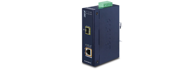 IGUP-805AT Industrial 1-Port 100/1000X SFP to 1-Port 10/100/1000T 802.3bt PoE++ Media Converter