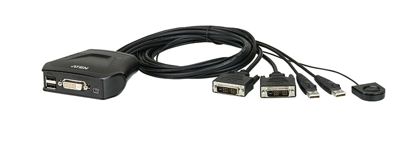 CS22D Aten 2 Port USB DVI Cable KVM Switch