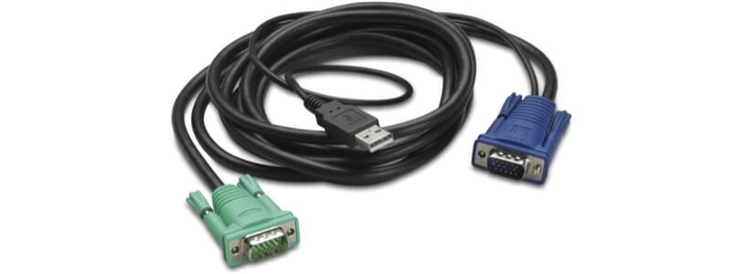 AP5822 | Dây Cáp KVM APC Tích Hợp Rack LCD/KVM USB, 3m