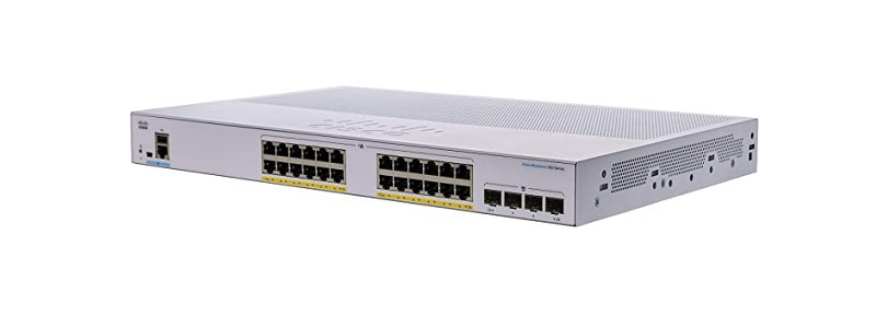 CBS350-24NGP-4X-EU CBS350 24 port PoE+ (16x 10/100/1000 + 8x 100M/1G/2.5G/5G), 4 port 10G uplink (2x 10G copper/SFP+ combo + 2x 10G SFP+)