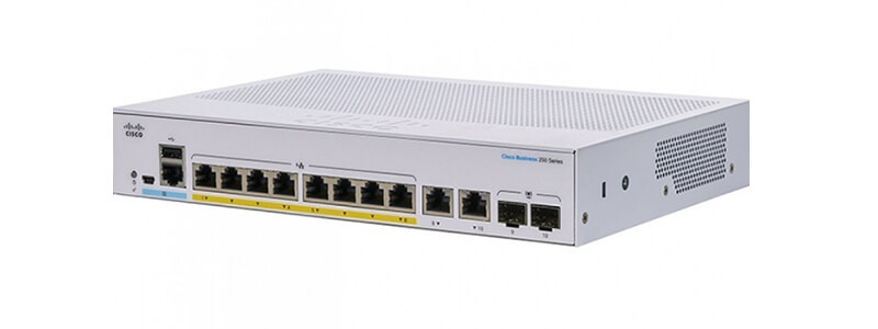 CBS350-8P-2G-EU Switch Cisco CBS350 8 port GE PoE+ 120W, 2 port 1G RJ45/SFP uplink