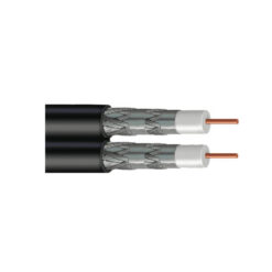 8219304/10 | Cáp đôi vệ tinh đồng trục RG 6, chống nhiễu 4 lớp non-plenum, vỏ màu đen 305m CommScope