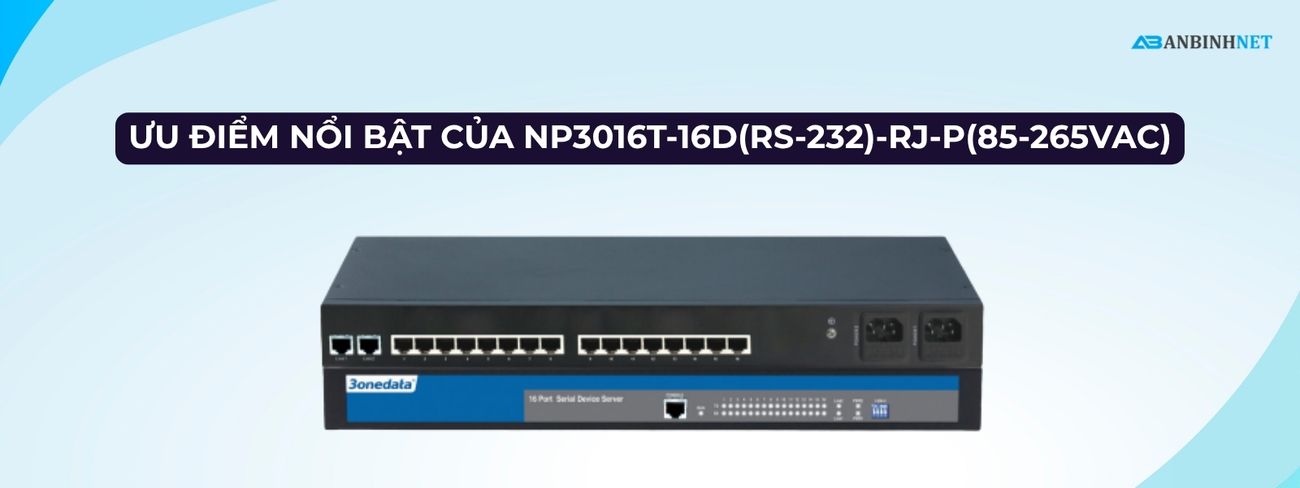 Bộ Chuyển Đổi 3onedata NP3016T-16D(RS-232)-RJ-P(85-265VAC)