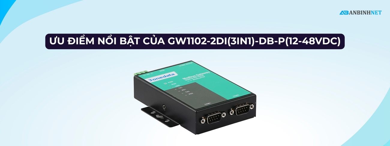 Bộ Chuyển Đổi Modbus 3onedata GW1102-2DI(3IN1)-DB-P(12-48VDC)