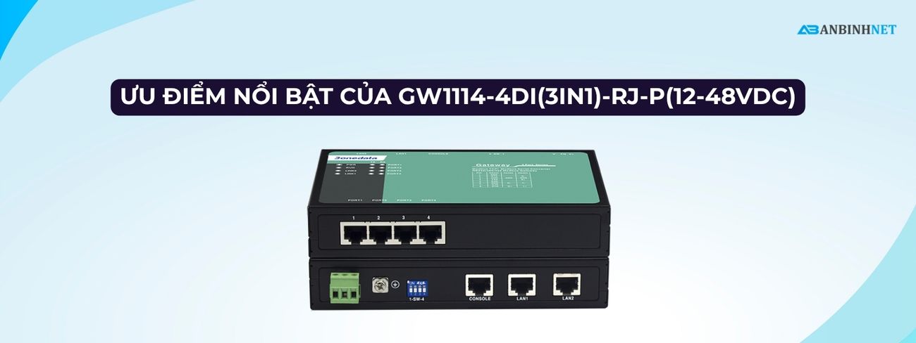 Bộ Chuyển Đổi Modbus 3onedata GW1114-4DI(3IN1)-RJ-P(12-48VDC)