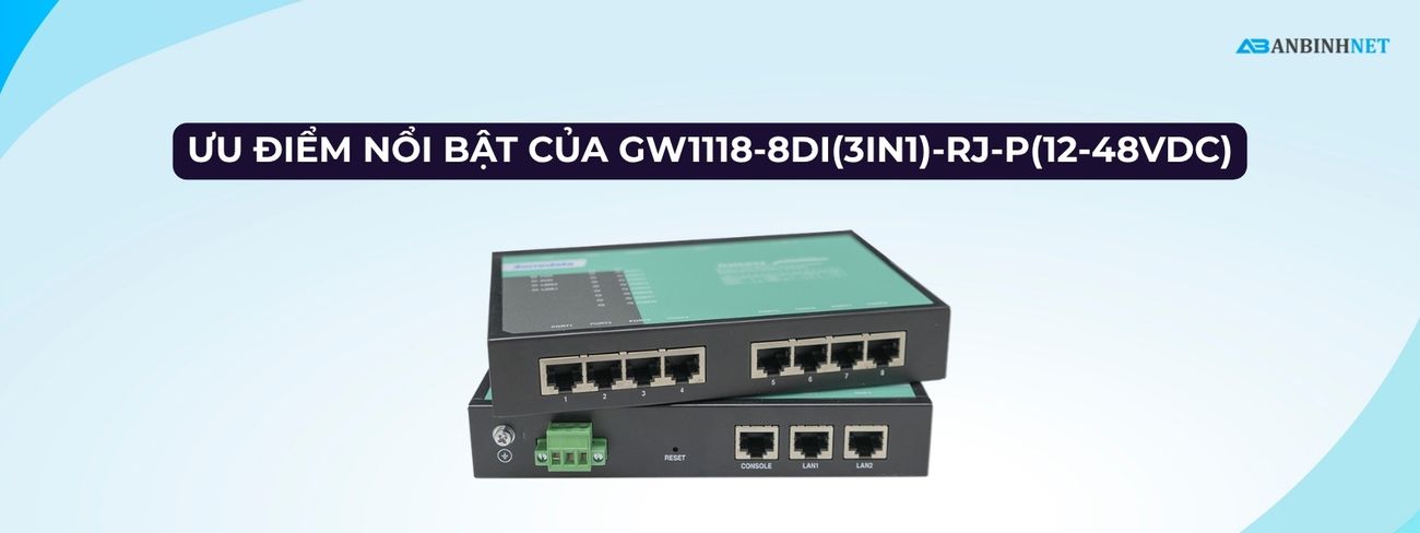 Bộ Chuyển Đổi Modbus 3onedata GW1118-8DI(3IN1)-RJ-P(12-48VDC)