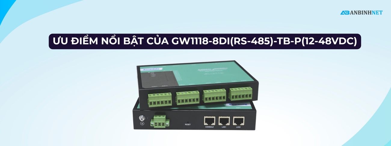 Bộ Chuyển Đổi Modbus 3onedata GW1118-8DI(RS-485)-TB-P(12-48VDC)