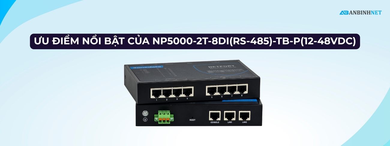 Bộ Chuyển Đổi Serial Server 3onedata NP5000-2T-8DI(RS-485)-TB-P(12-48VDC)