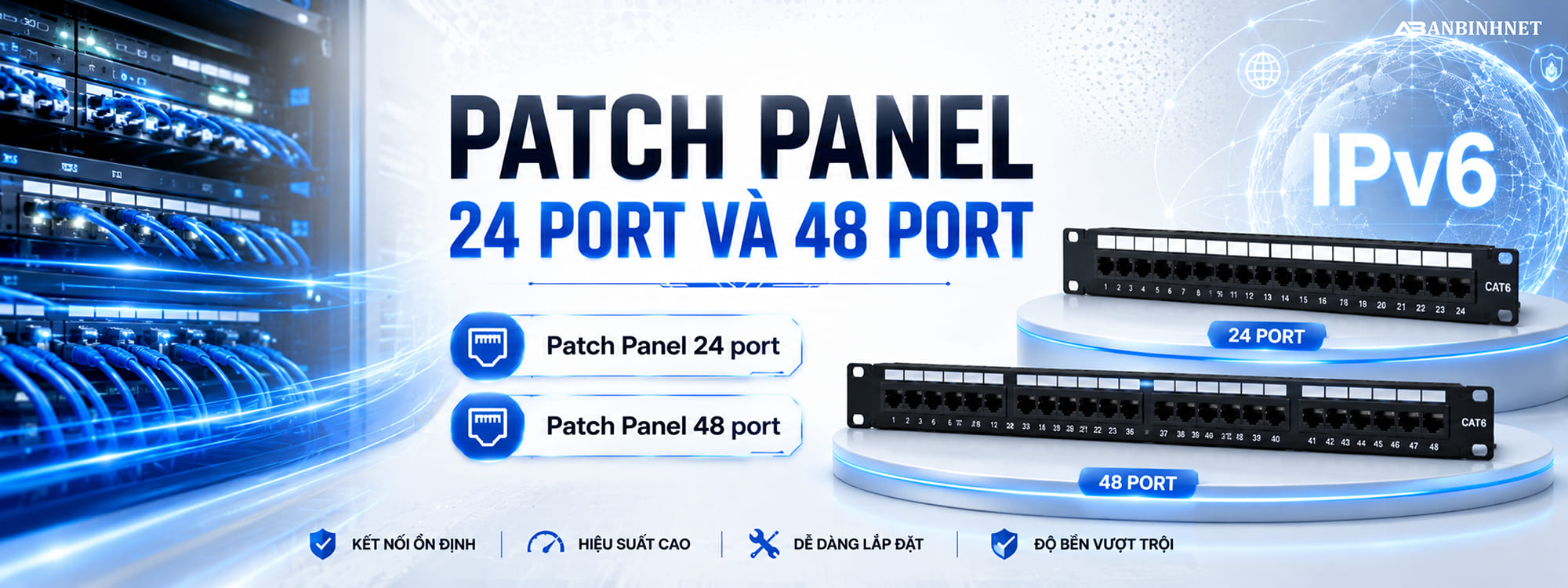 Patch Panel 24 port và Patch Panel 48 port