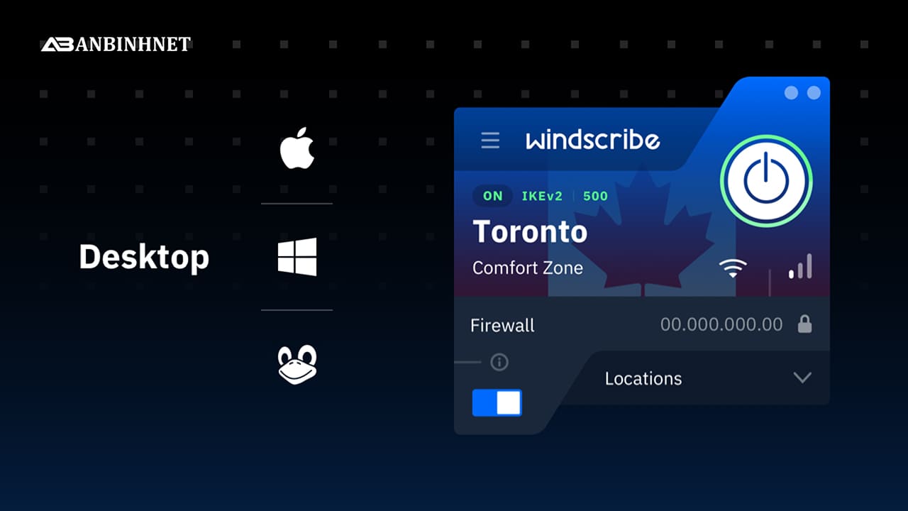 Ứng dụng VPN Free Windscribe
